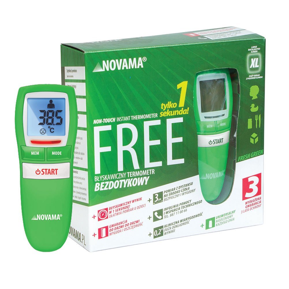 Termometru non-contact Novama Free pentru masurarea temperaturii corpului, camerei, suprafetei Verde – imaginea 2
