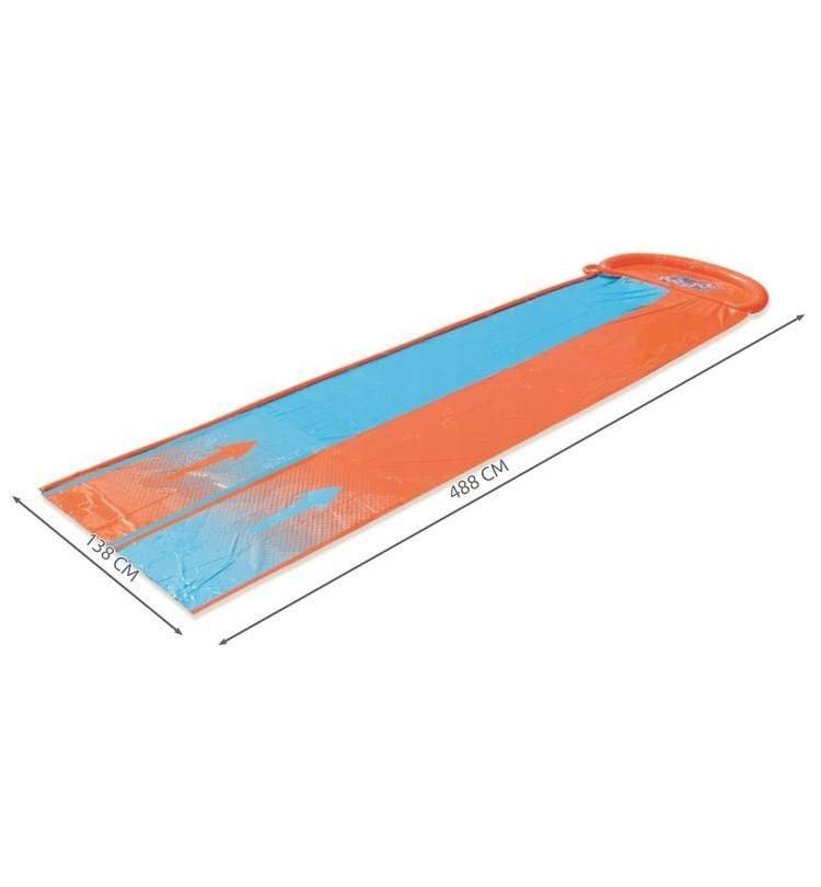 Tobogan de apa cu pista dubla de alunecare 448 cm BlueOrange – imaginea 5