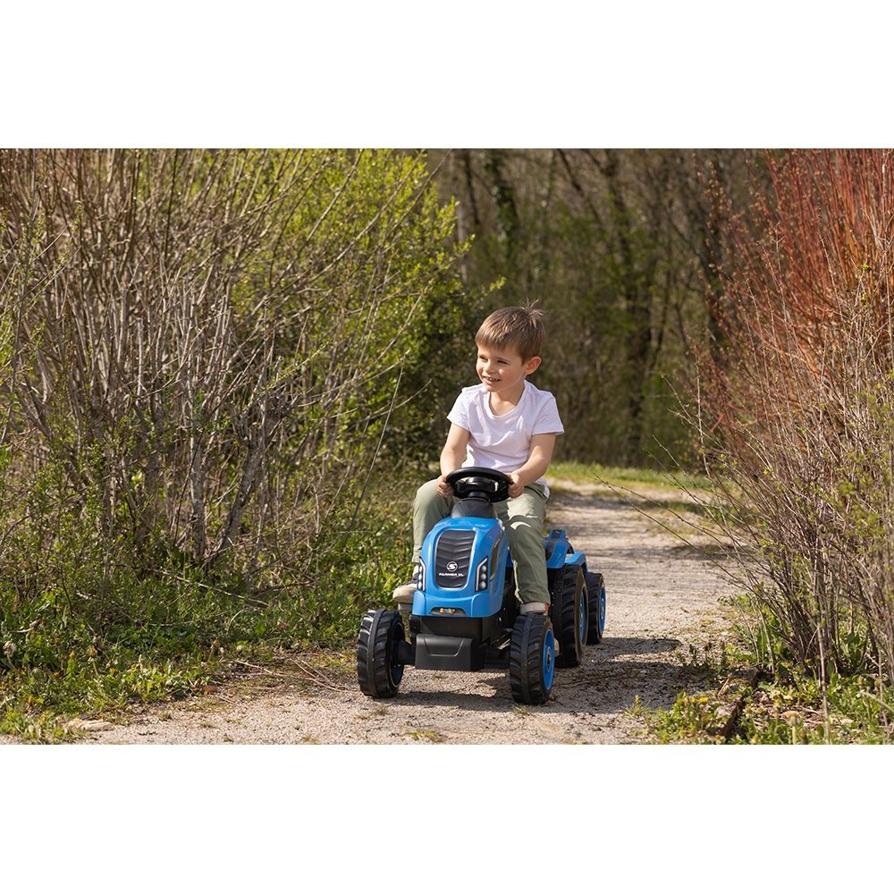 Tractor cu pedale si remorca Smoby Farmer XL albastru – imaginea 4