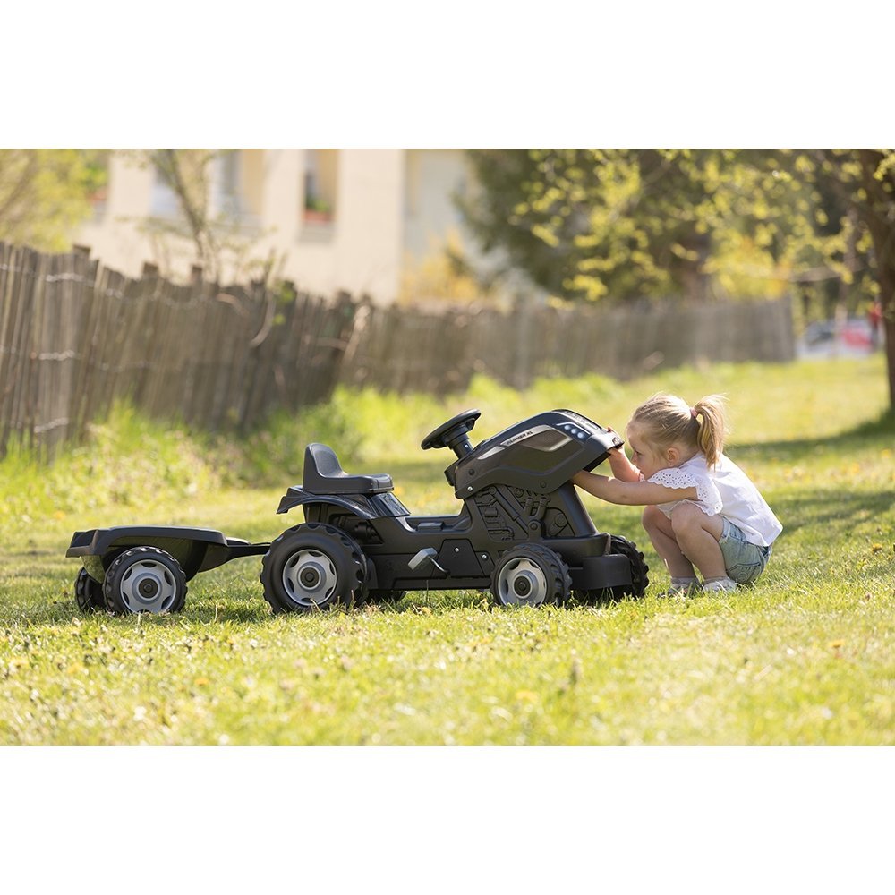 Tractor cu pedale si remorca Smoby Farmer XL negru – imaginea 5