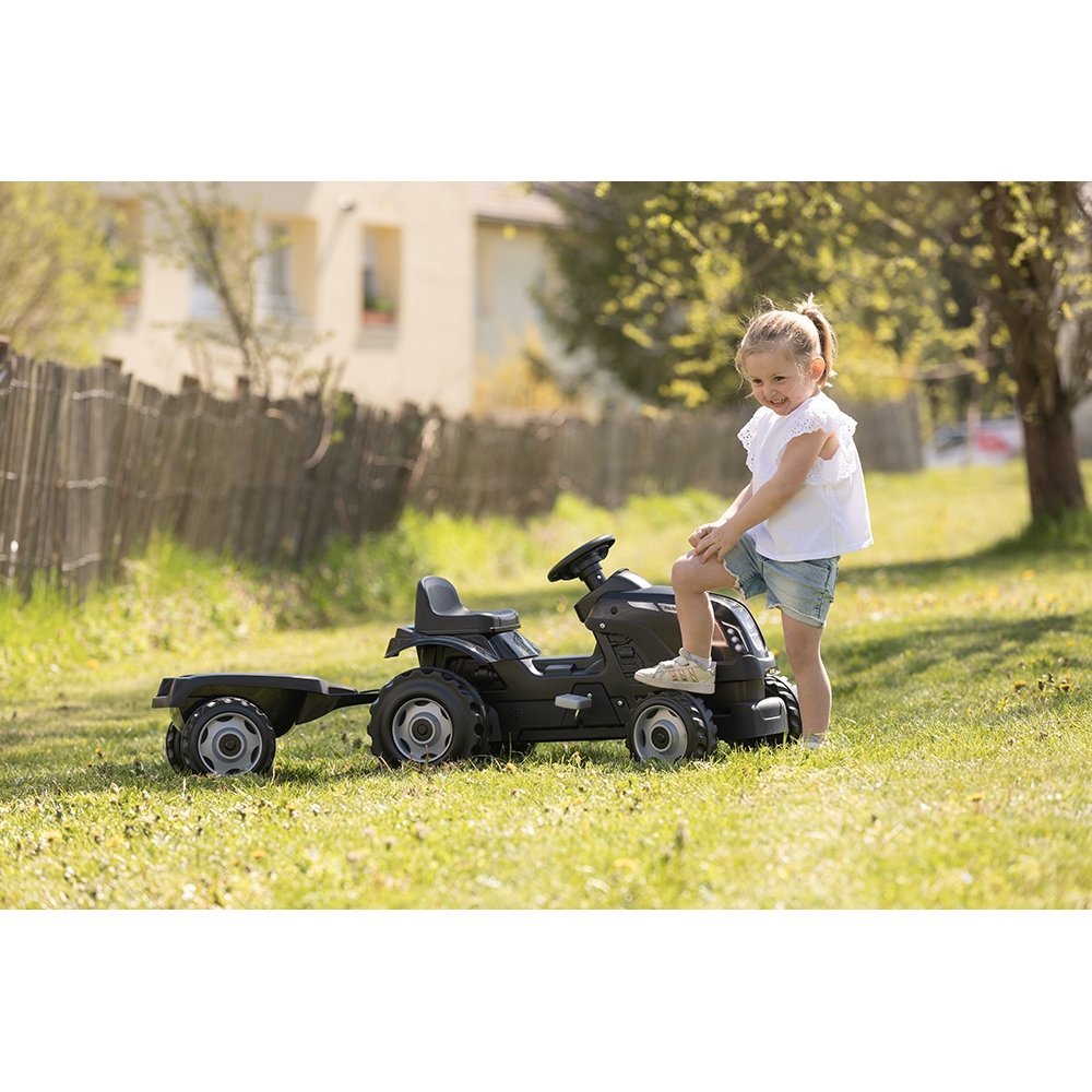 Tractor cu pedale si remorca Smoby Farmer XL negru – imaginea 6