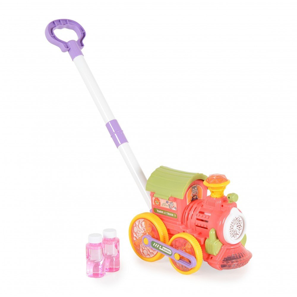 Trenulet pentru baloane de sapun Moni Red Wheels cu muzica si lumini,Maner detasabil,2x60ml solutie de baloane incluse – imaginea 3