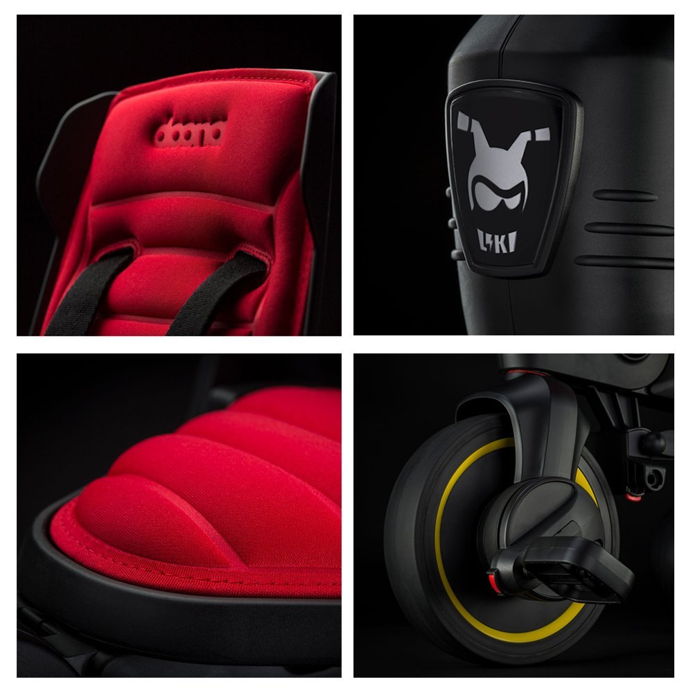 Tricicleta pentru copii Doona Liki Trike S1 Flame Red, ultrapliabila, maner cu control al directiei, spatar reglabil multiple pozitii, cadru de aluminiu, roti din cauciuc Eva, suse detasabile cu spuma de memorie, capotina cu protectie UV – imaginea 5