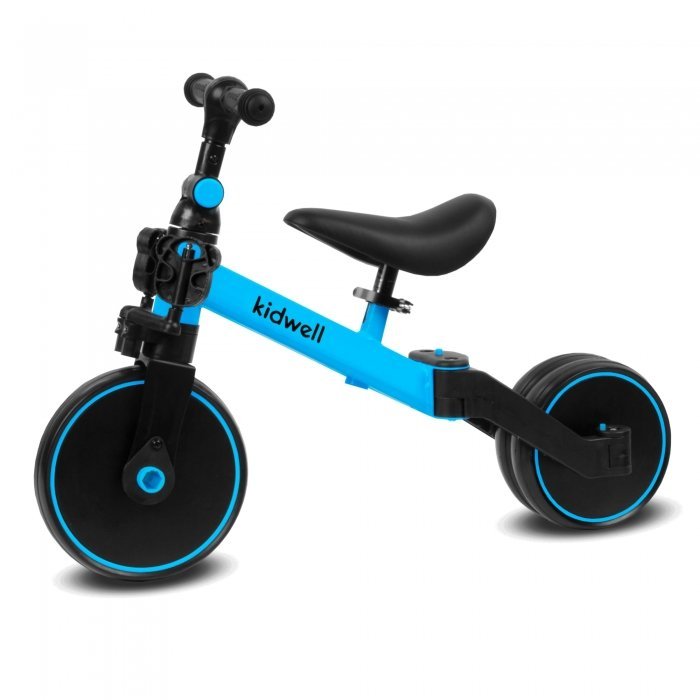 Tricicleta pentru copii Kidwell Pico Blue, cu pedale 3 in 1 , scaun reglabil pe inaltime, reglarea in 3 trepte a distantei dintre ghidon si copil, potrivita pentru inaltimea unui copil 90 – 124 cm – imaginea 4
