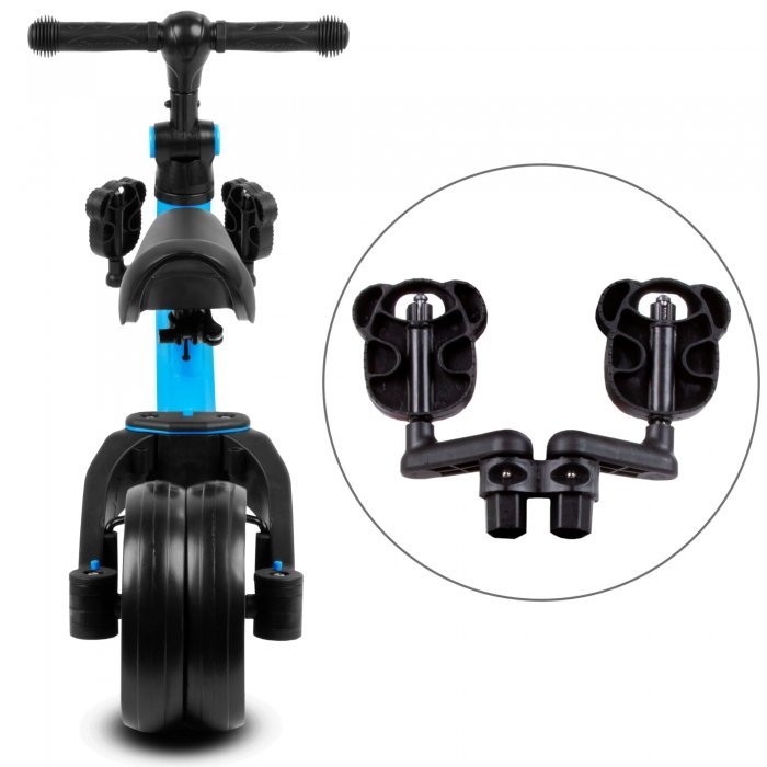 Tricicleta pentru copii Kidwell Pico Blue, cu pedale 3 in 1 , scaun reglabil pe inaltime, reglarea in 3 trepte a distantei dintre ghidon si copil, potrivita pentru inaltimea unui copil 90 – 124 cm – imaginea 6