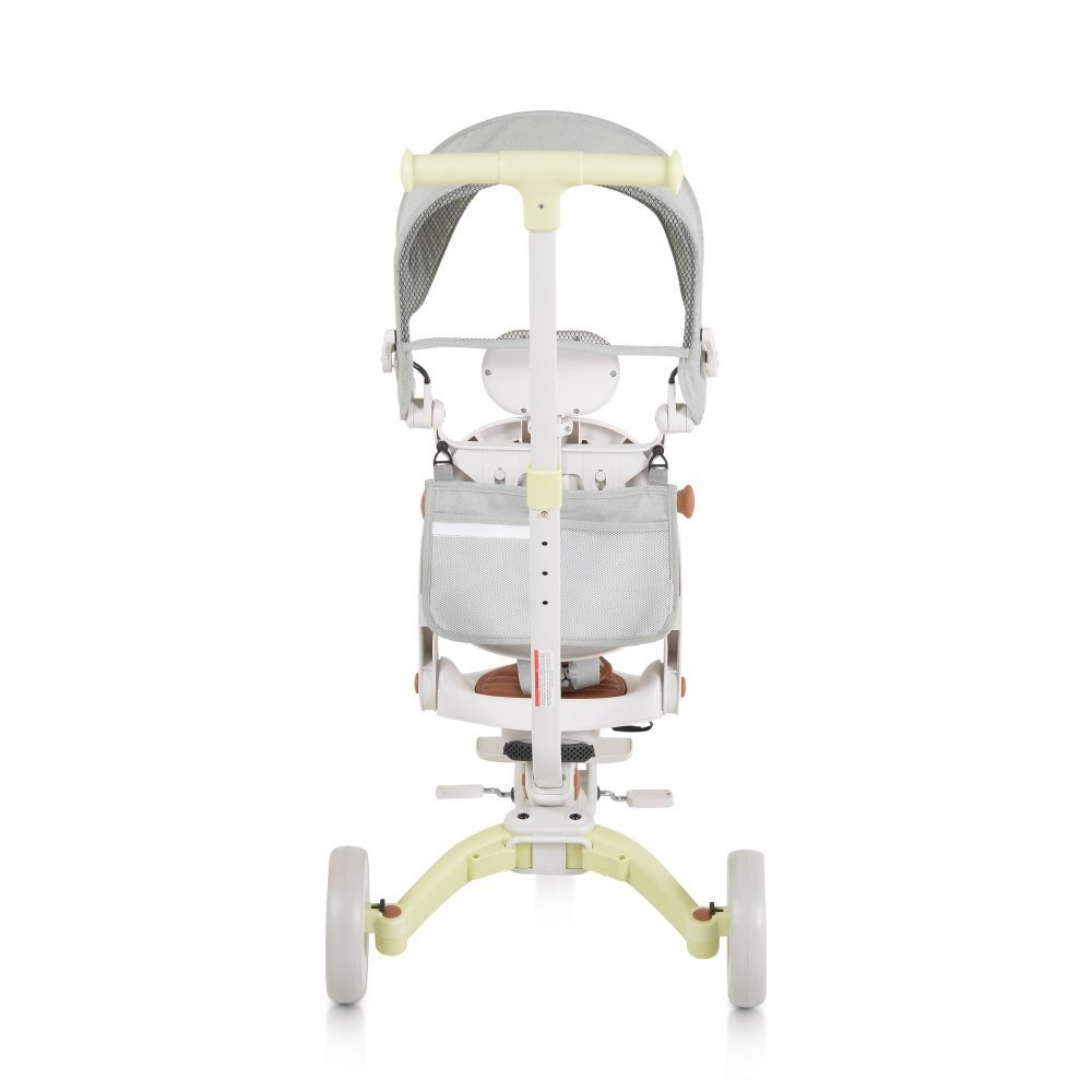 Tricicleta pentru copii Byox Compacto Verde ultrapliabila, 3 in 1 , cu suport de picioare, control al directiei, scaun reversibil, rotire 360 grade, spatar reglabil, copertina XXL,pernuta moale pe scaun si spatar – imaginea 3