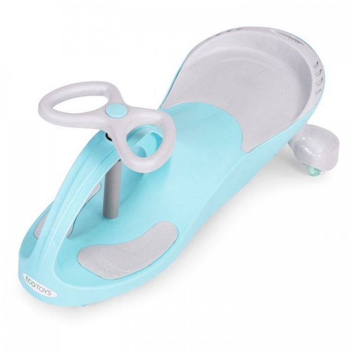 PlasmaCar gravitationala Ecotoys YM-SW-1 albastru, tip barca cu roti led din cauciuc moale, suporturi antiderapante pentru picioare, sarcina maxima 120 kg – imaginea 5