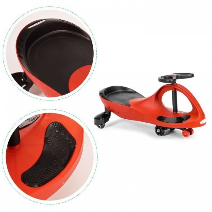 PlasmaCar gravitationala Ecotoys YM-SW-1 Rosu, tip barca cu roti led din cauciuc moale, suporturi antiderapante pentru picioare, sarcina maxima 120 kg – imaginea 7