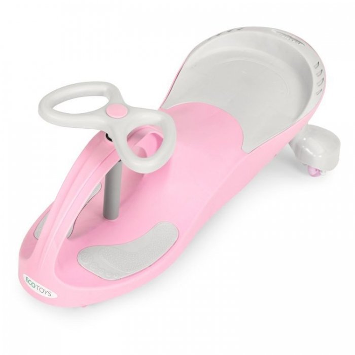 PlasmaCar gravitationala Ecotoys YM-SW-1 Pink, tip barca cu roti led din cauciuc moale, suporturi antiderapante pentru picioare, sarcina maxima 120 kg – imaginea 4