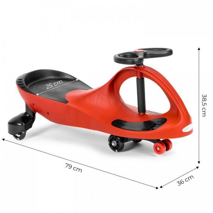 PlasmaCar gravitationala Ecotoys YM-SW-1 Rosu, tip barca cu roti led din cauciuc moale, suporturi antiderapante pentru picioare, sarcina maxima 120 kg – imaginea 8