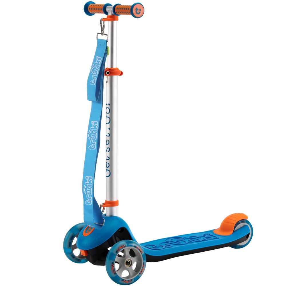 Trotineta pliabila Trunki albastru L cu ghidon reglabil, curea si husa pentru transport, greutate admisa 75 kg – imaginea 5