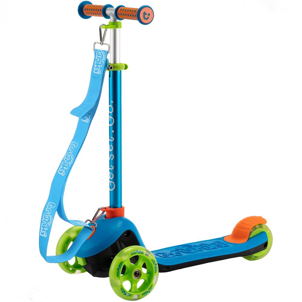 Trotineta pliabila Trunki albastru S cu ghidon reglabil, curea si husa pentru transport, greutate admisa 50 kg – imaginea 5