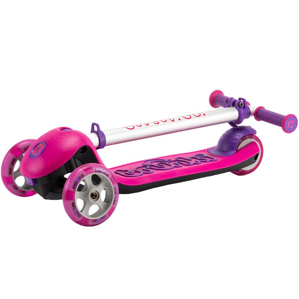 Trotineta pliabila Trunki roz L cu ghidon reglabil, curea si husa pentru transport, greutate admisa 75 kg – imaginea 2