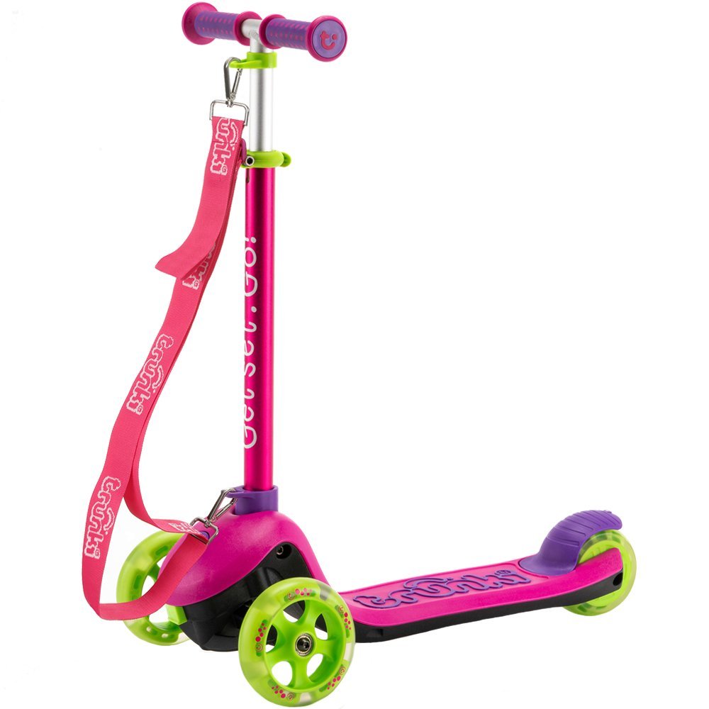 Trotineta pliabila Trunki roz S cu ghidon reglabil, curea si husa pentru transport, greutate admisa 50 kg – imaginea 5